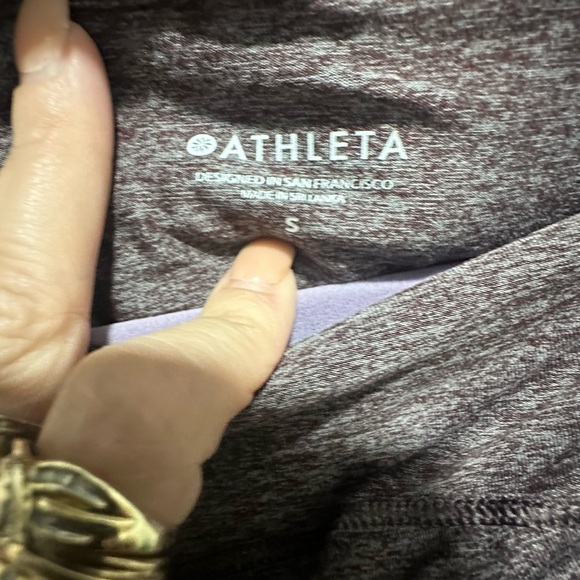 Athleta Uptempo Women's Heathered Purple Hoodie Size Small Top - Picture 3 of 6